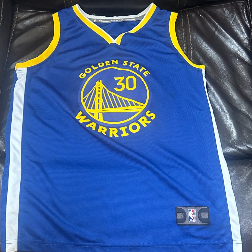 NBA Warriors Blue and Yellow Curry Jersey
